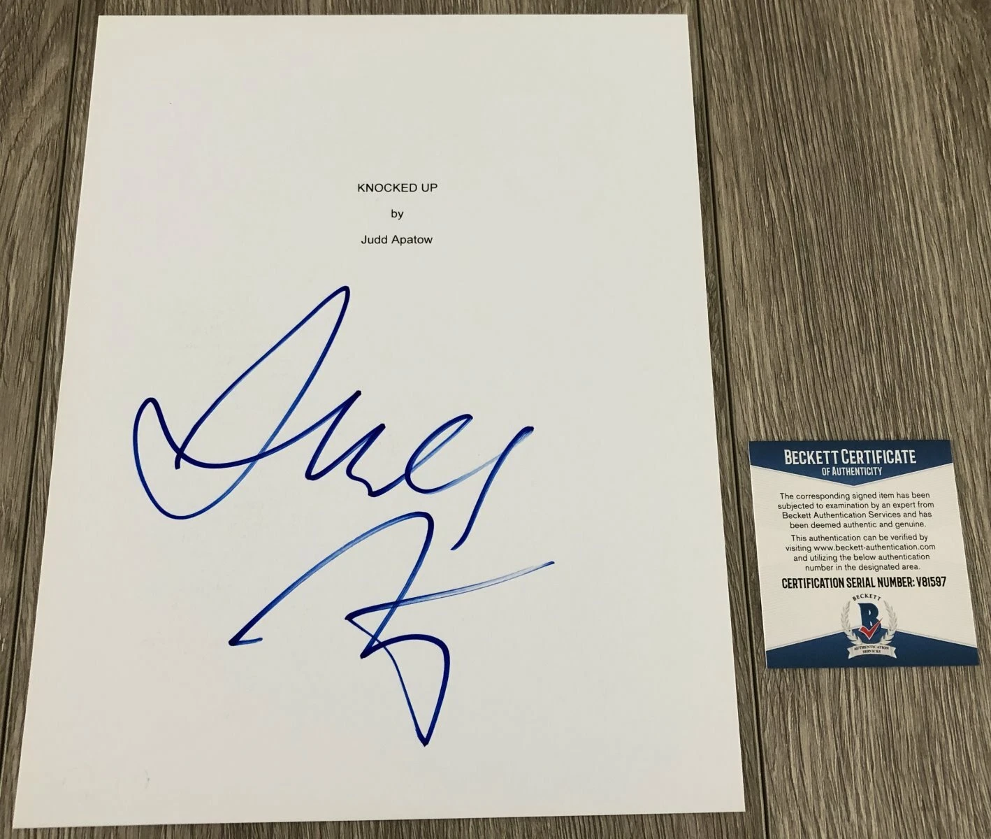 JUDD APATOW SIGNED KNOCKED UP 139 PAGE FULL SCRIPT w/PROOF & BECKETT BAS COA
