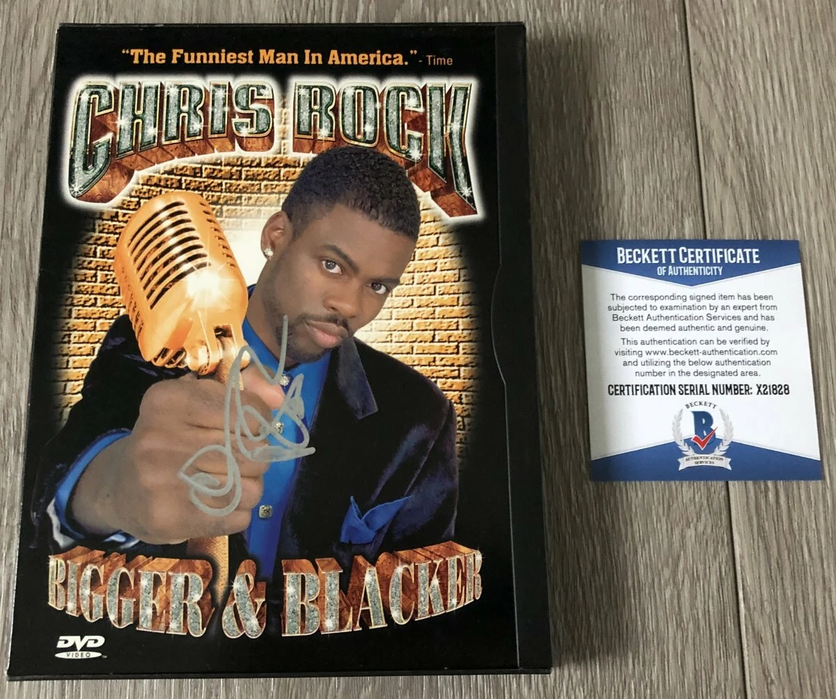 COMEDIAN CHRIS ROCK SIGNED BIGGER & AND BLACKER DVD w/PROOF & BAS BECKETT COA
