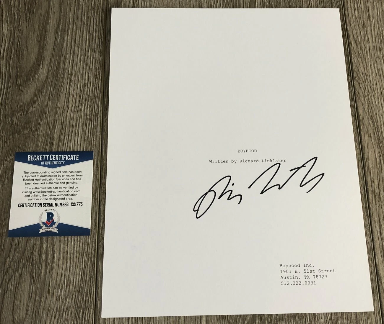 RICHARD LINKLATER SIGNED AUTOGRAPH BOYHOOD SCRIPT w/EXACT PROOF BECKETT BAS COA
