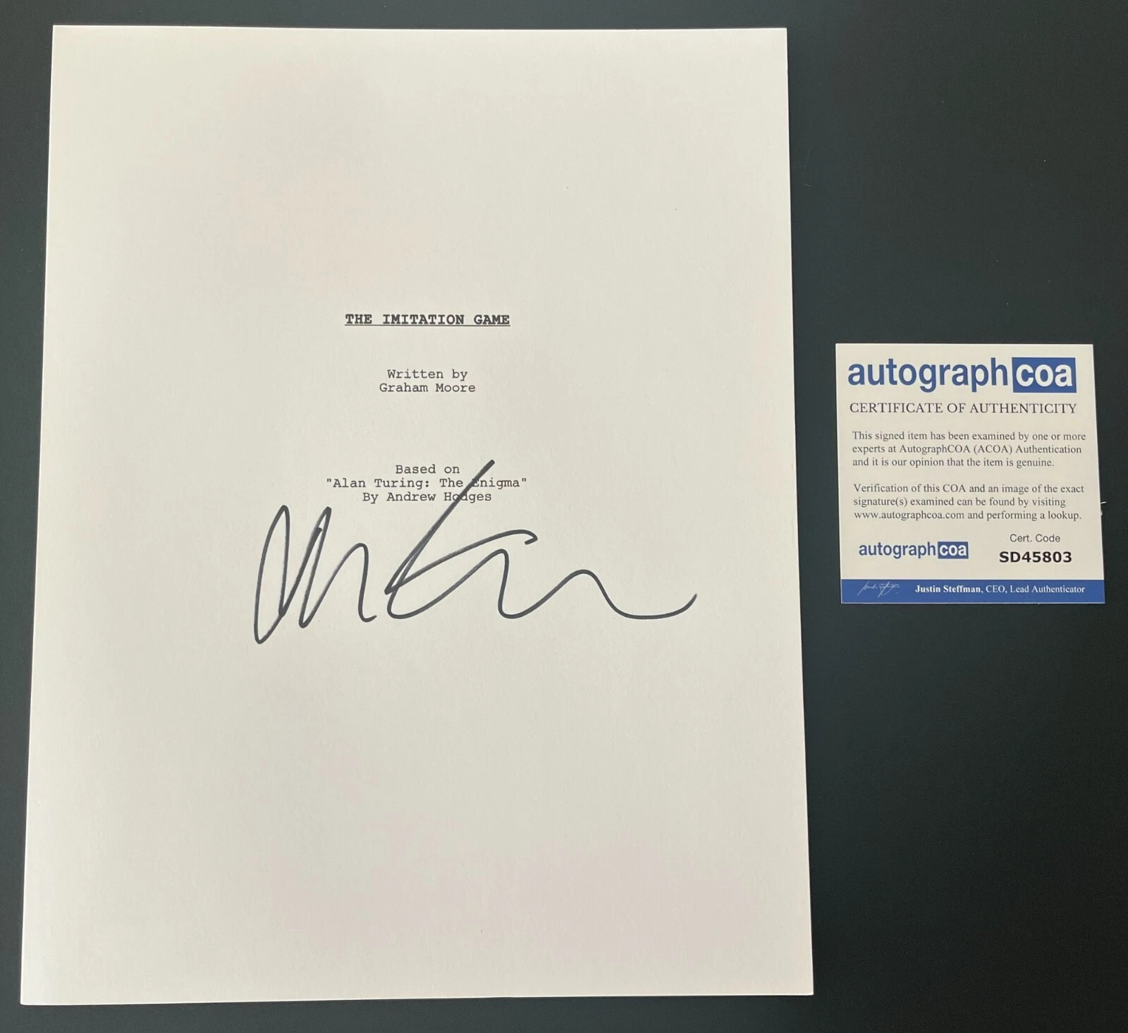 MORTEN TYLDUM SIGNED AUTOGRAPH FULL IMITATION GAME 118 PAGE SCRIPT w/EXACT PROOF
