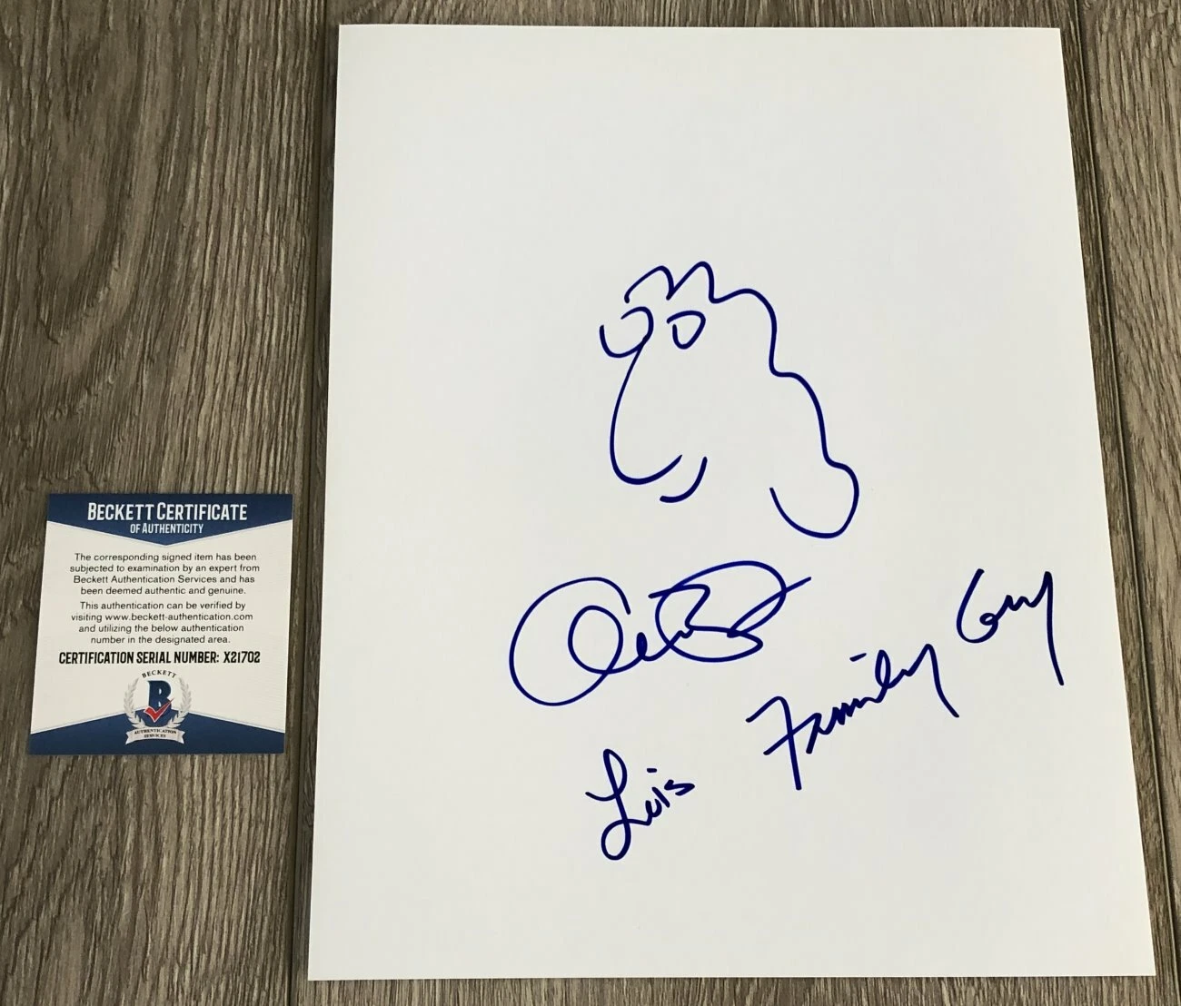 ALEX BORSTEIN SIGNED ORIGINAL FAMILY GUY LOIS SKETCH & AUTOGRAPH W/PROOF BAS COA COLLECTIBLE MEMORABILIA
