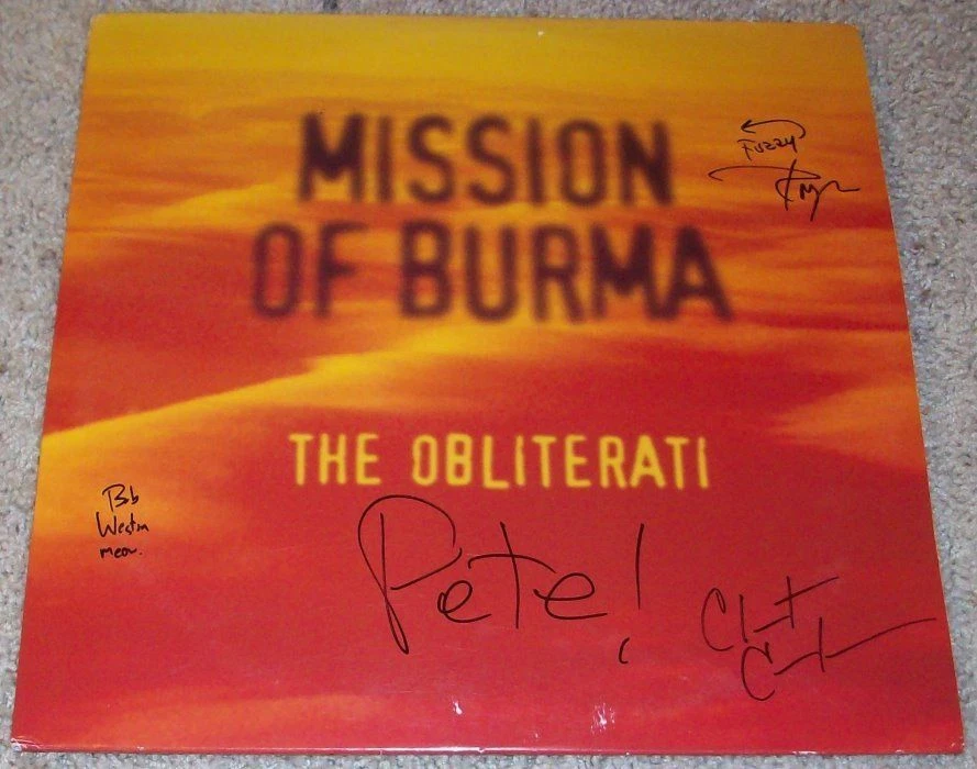 MISSION OF BURMA SIGNED AUTOGRAPH THE OBLITERATI ALBUM w/EXACT PROOF
