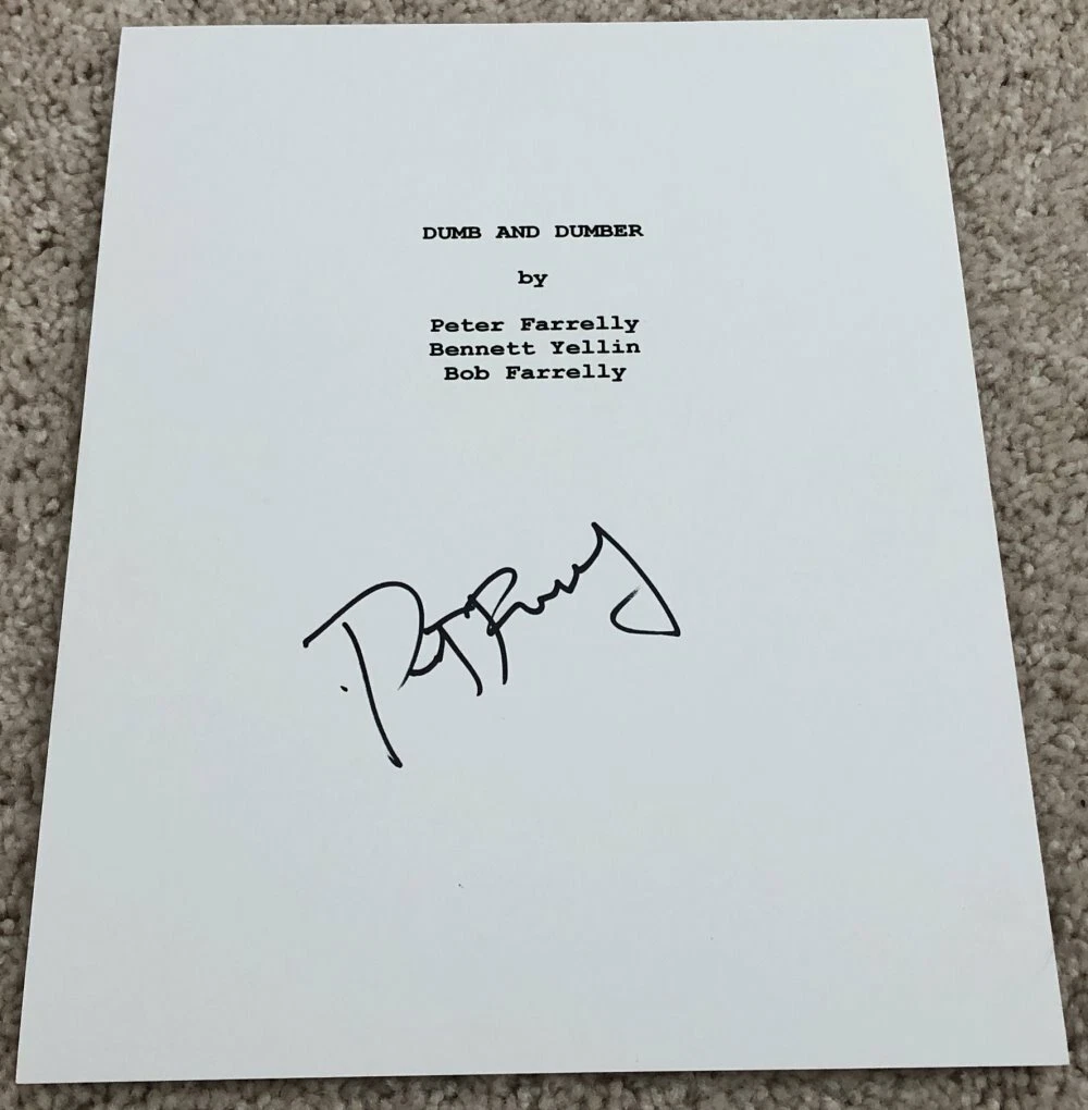 PETER FARRELLY SIGNED AUTOGRAPH DUMB & AND DUMBER 103 PAGE SCRIPT w/EXACT PROOF
