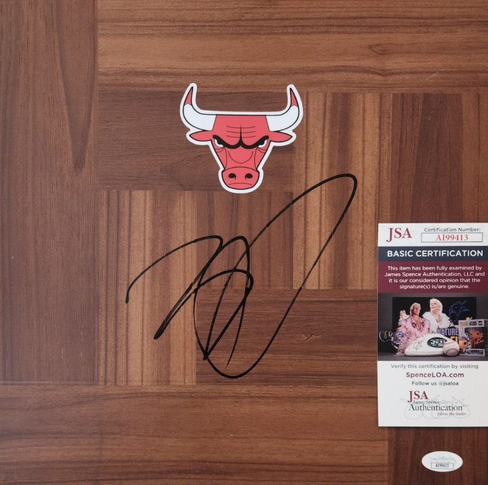 ZACH LAVINE SIGNED FLOORBOARD W/ JSA COA #AI99413 CHICAGO BULLS COLLECTIBLE MEMORABILIA
