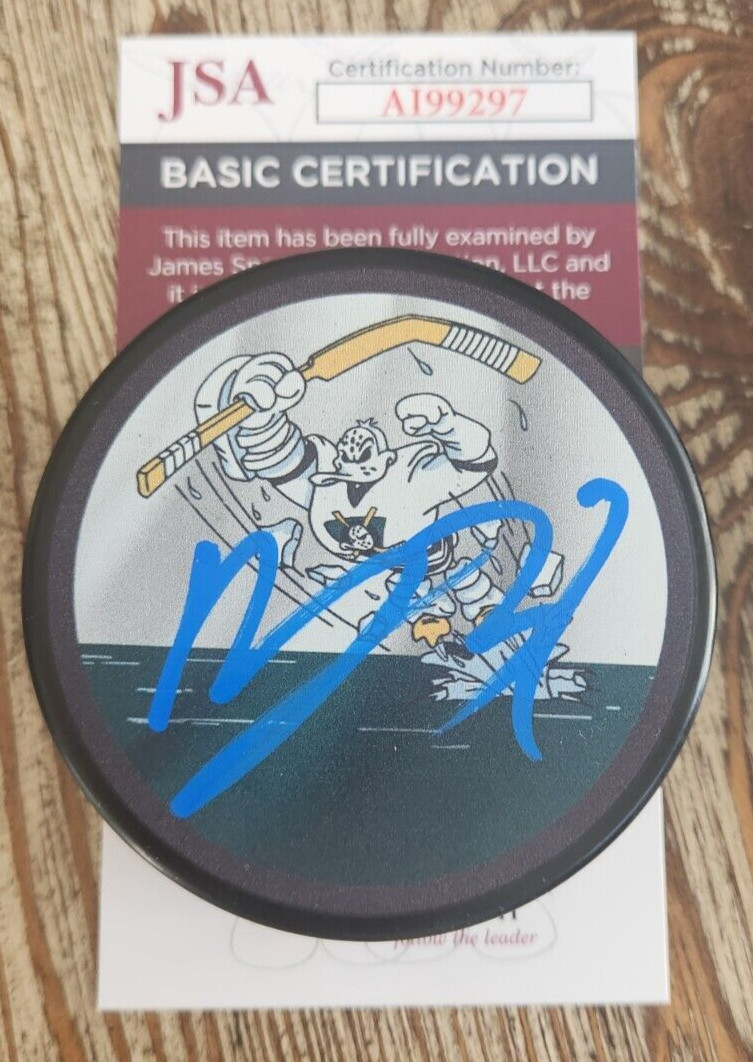 Mason McTavish Signed Reverse Retro Puck w/ JSA COA #AI99297 Anaheim Ducks
