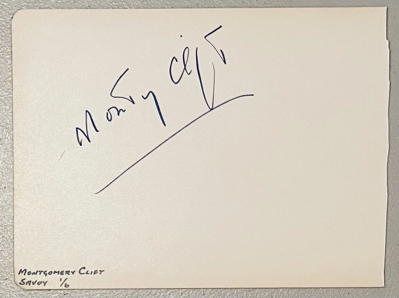 Montgomery Clift Signed Autographed 4x6 Album Page BAS LOA From Here To Eternity
