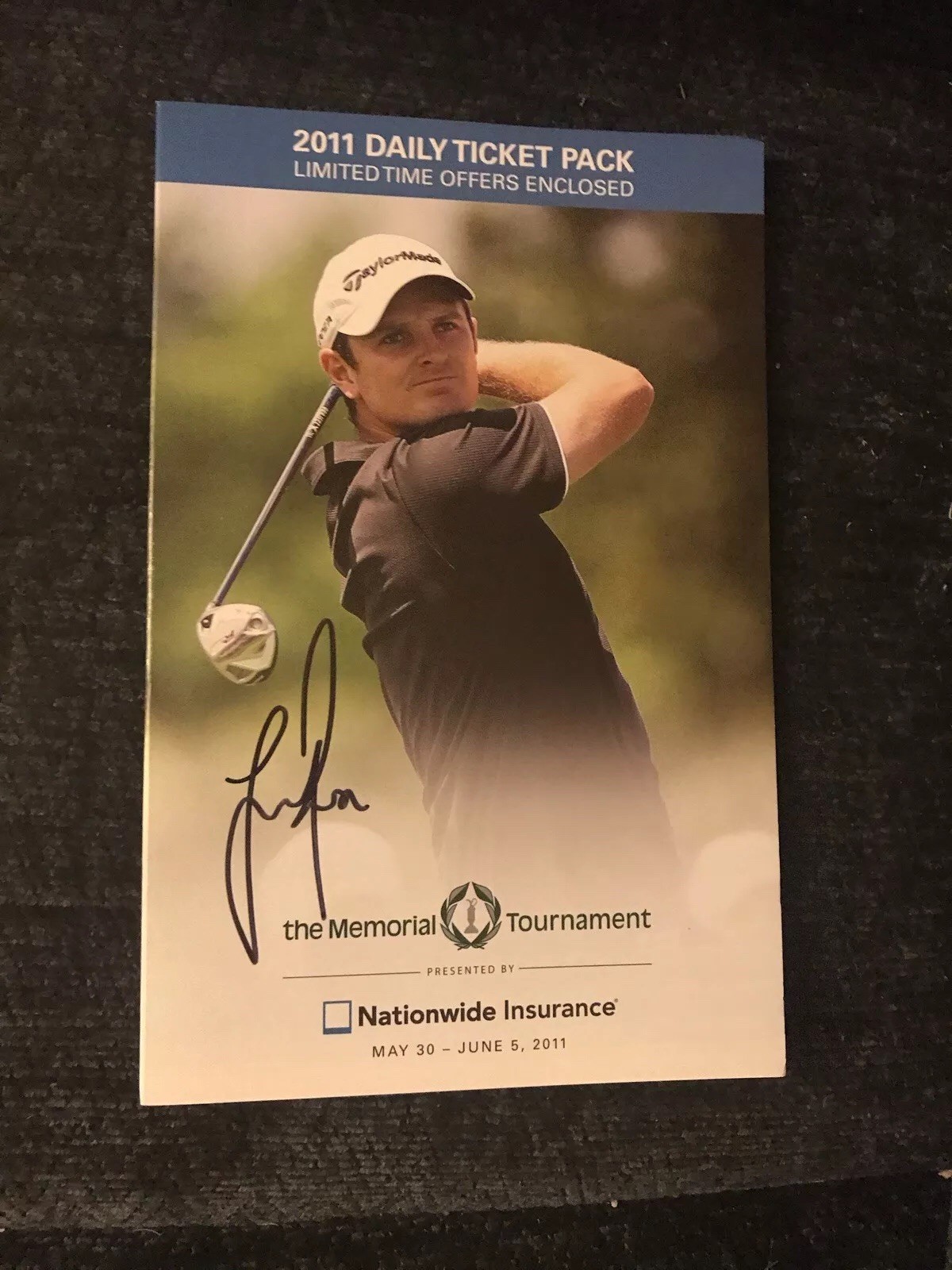 Justin Rose Signed Handout Autographed Guide Golf Memorial Tournament
