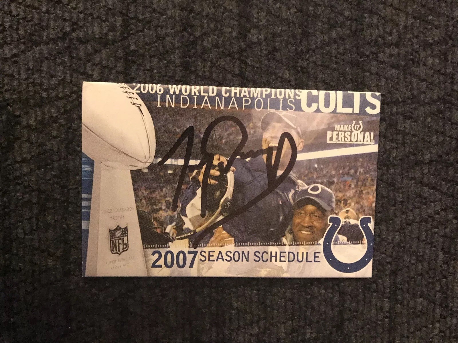 TONY DUNGY SIGNED POCKET SCHEDULE COLLECTIBLE MEMORABILIA