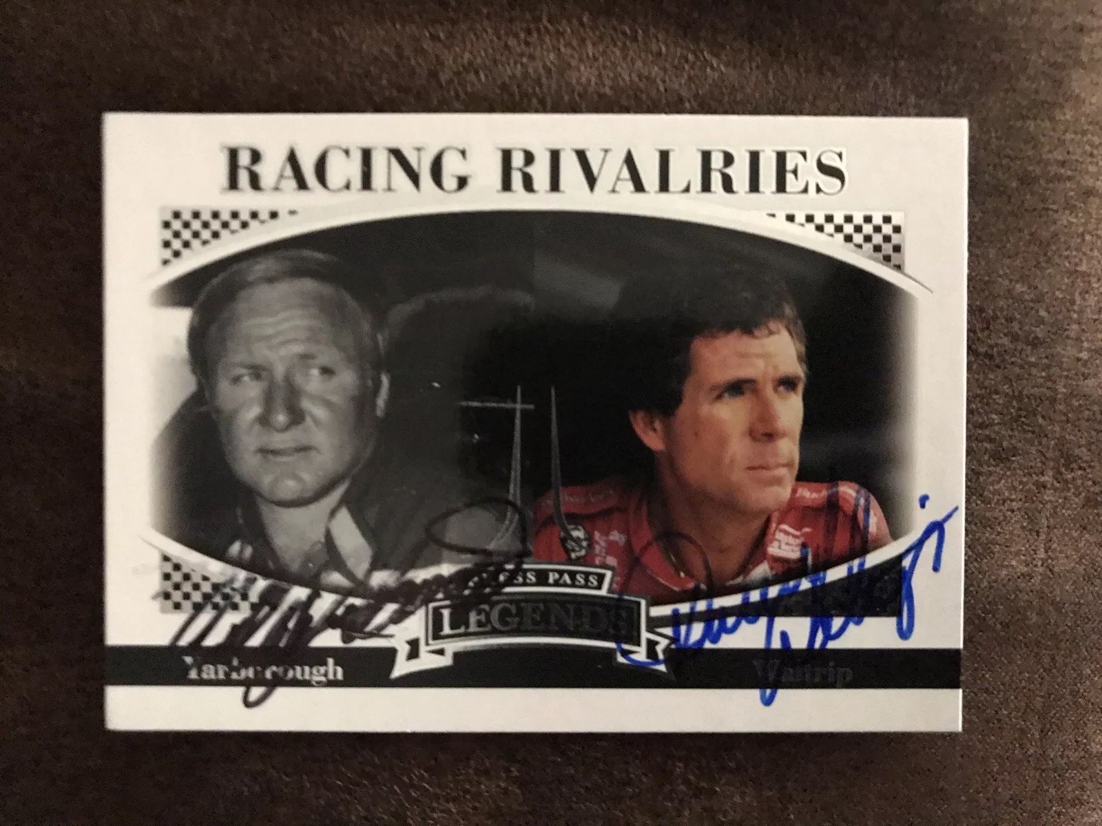Signed Darrell Waltrip & Cale Yarborough Nascar Press Pass Legends Trading Card
