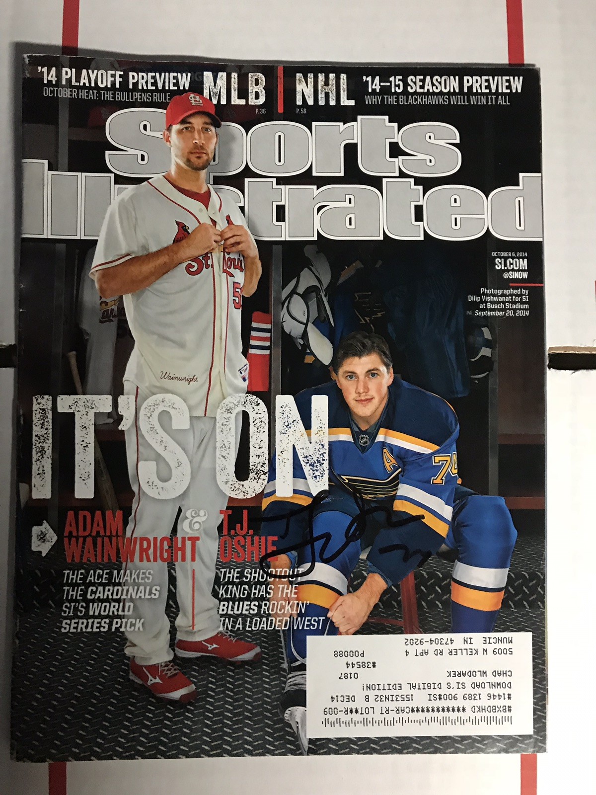TJ Oshie Signed Sports Illustrated Magazine Autographed
