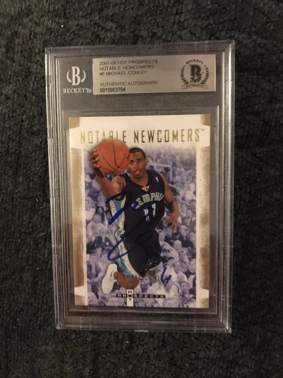 Mike Conley 2007-2008 UDNN #6 BAS Beckett Authenticated Card Autographed
