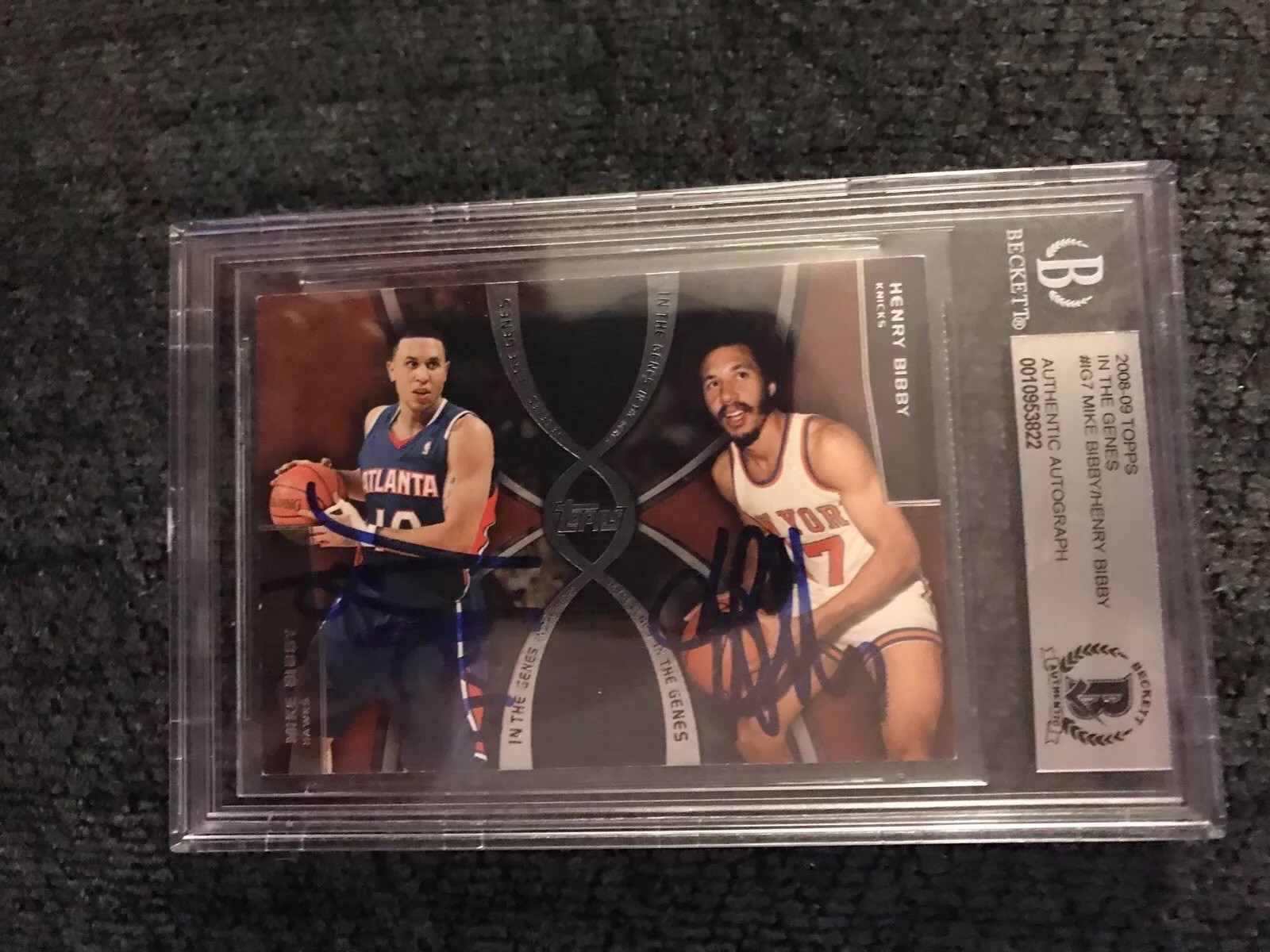 Henry & Mike Bibby 2008-2009 Topps In The Genes #IG7 BAS Beckett Card Signed
