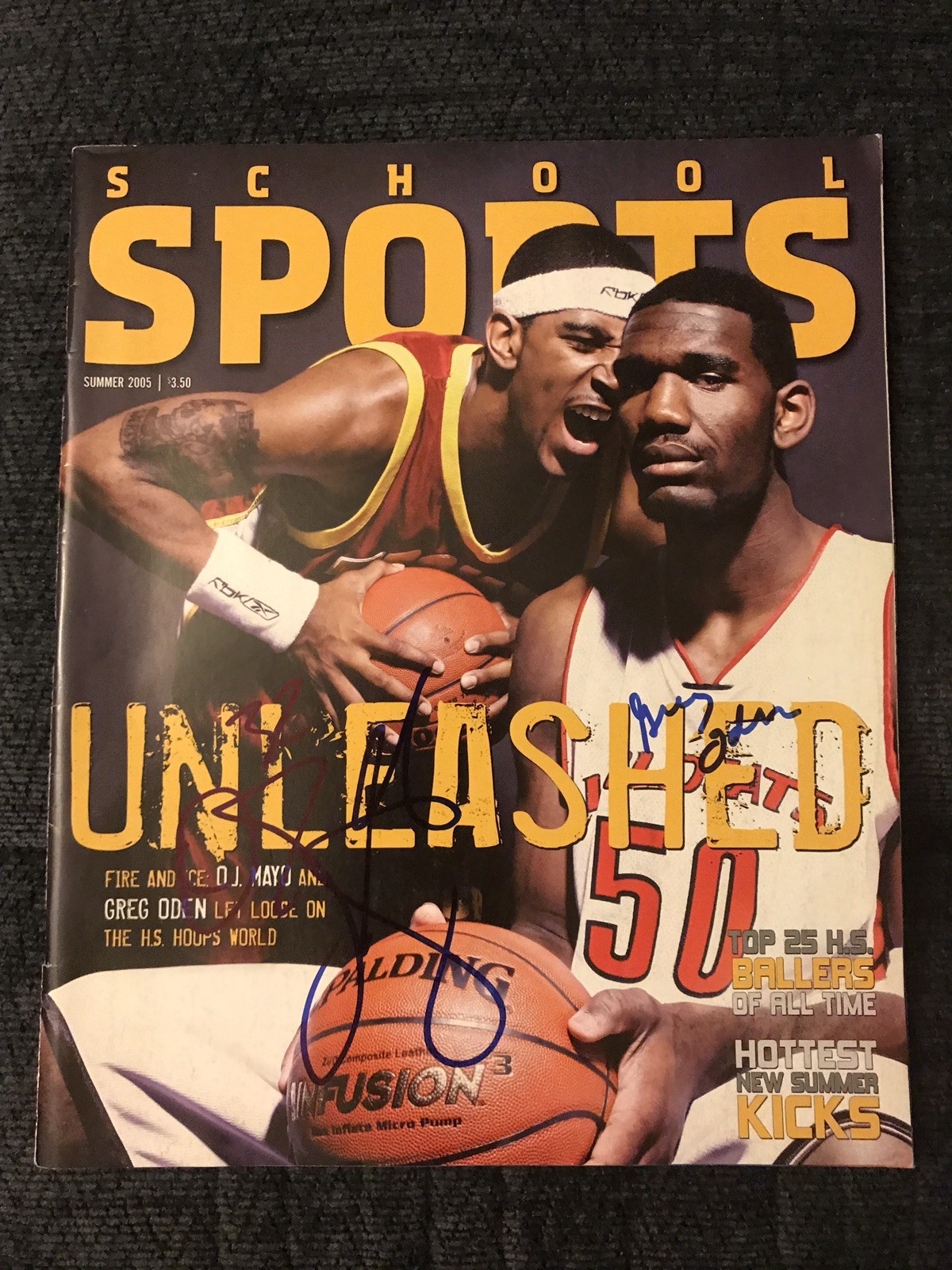 Greg Oden & OJ Mayo Signed School Sports Magazine Autographed
