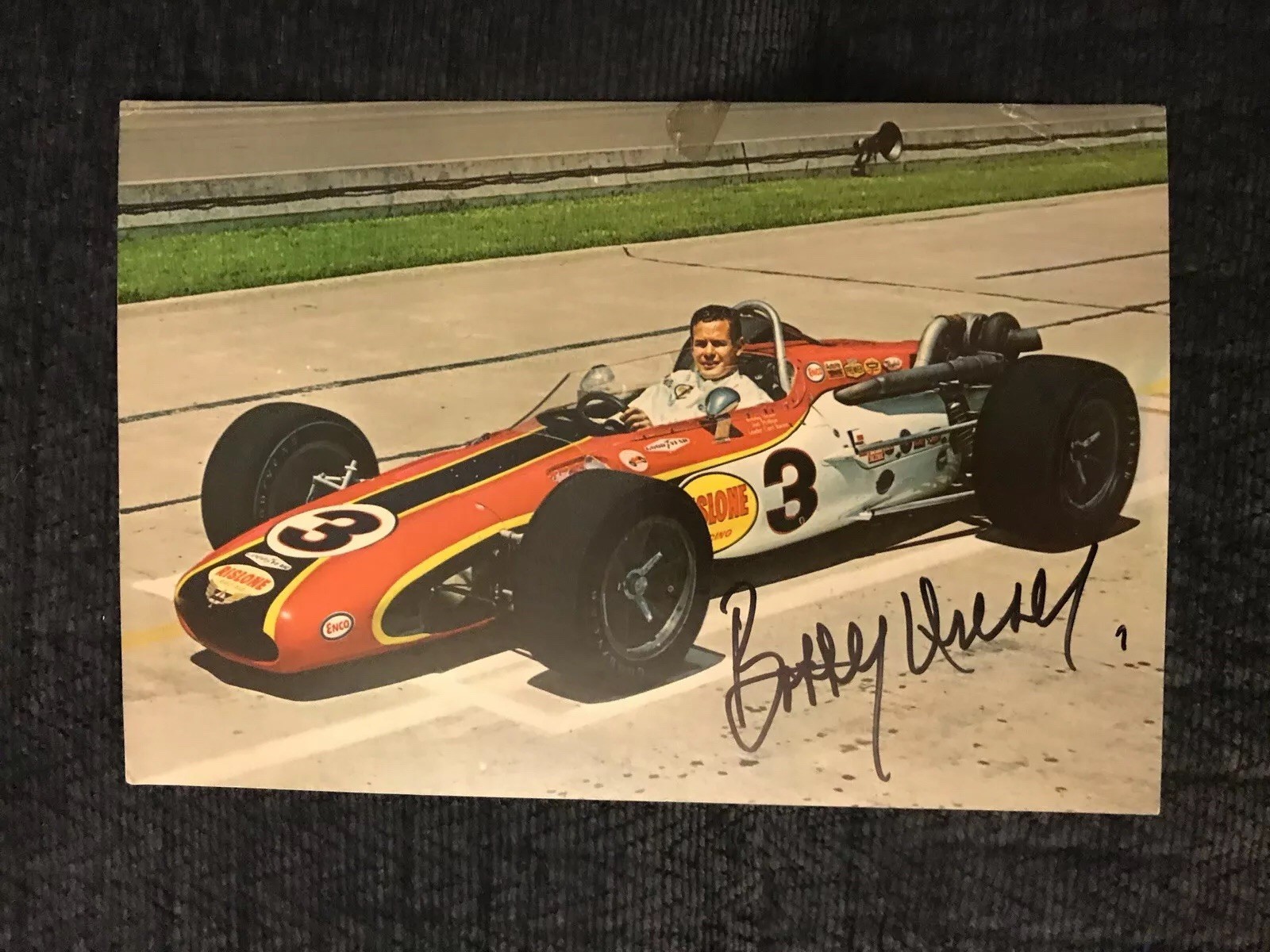 Bobby Unser Vintage Signed Indianapolis Indy 500 Oversized Post Card Autographed
