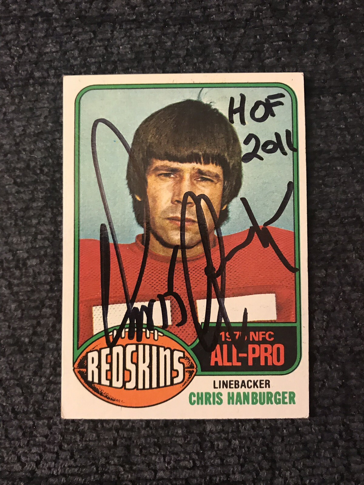 Chris Hanburger Signed Trading Card Autographed Pro Football Hall Of Fame
