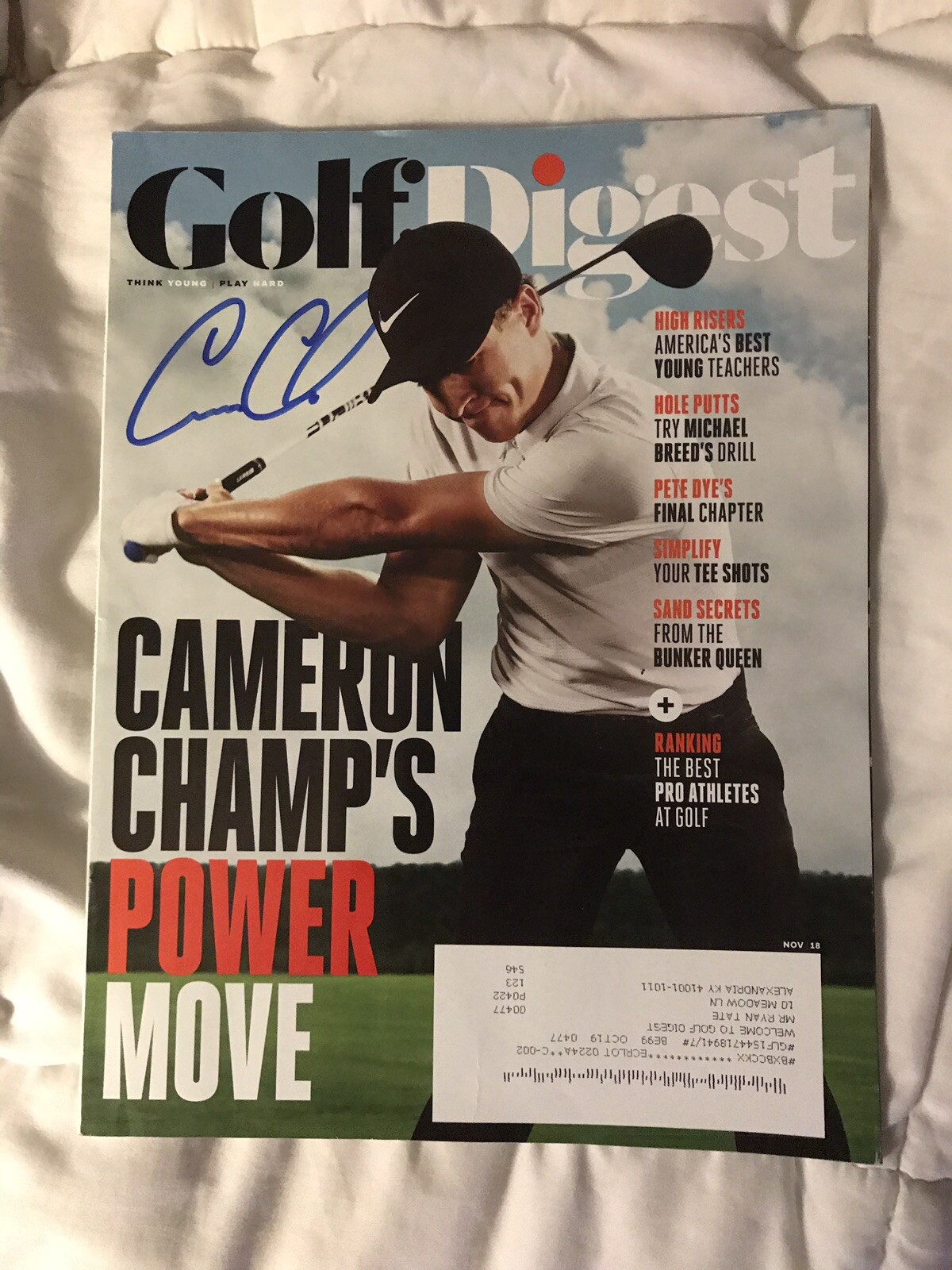Cameron Cam Champ Autographed Magazine Signed PGA Golf Autographed
