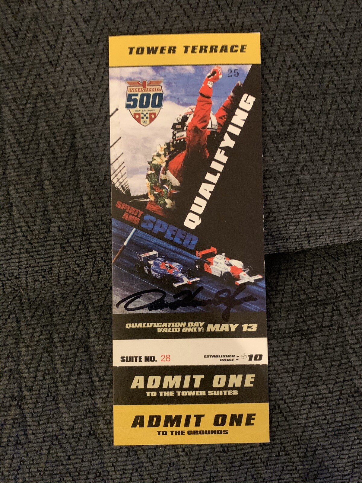 Sam Hornish Jr(2006 Winner) Signed Indianapolis Indy 500 Ticket 2007 Autographed
