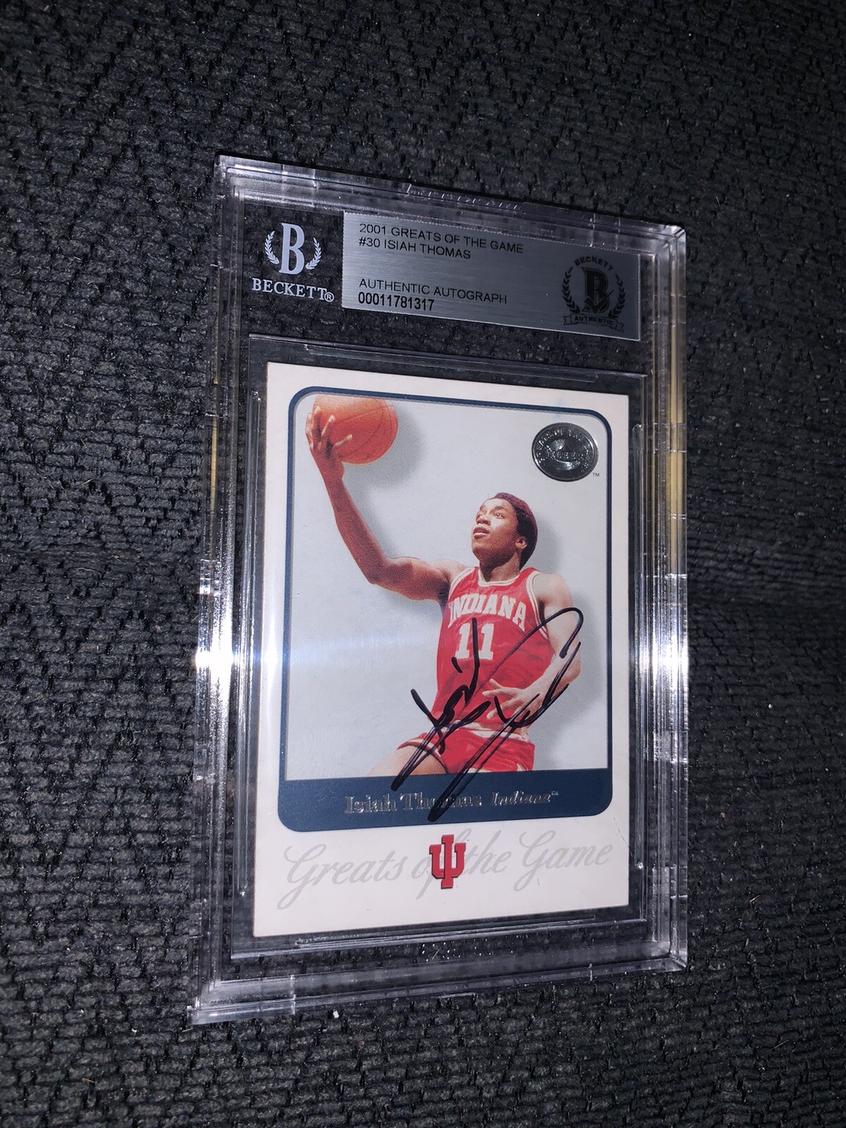 Isaiah Thomas 2001 Fleer GOTG #30 BAS Beckett Authenticated Card Autographed
