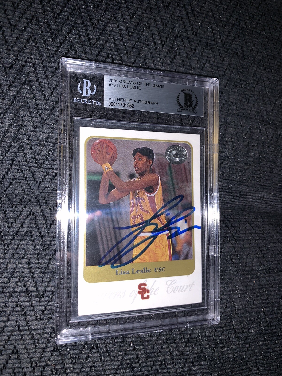 Lisa Leslie 2001 Fleer GOTG #79 BAS Beckett Authenticated Card Autographed
