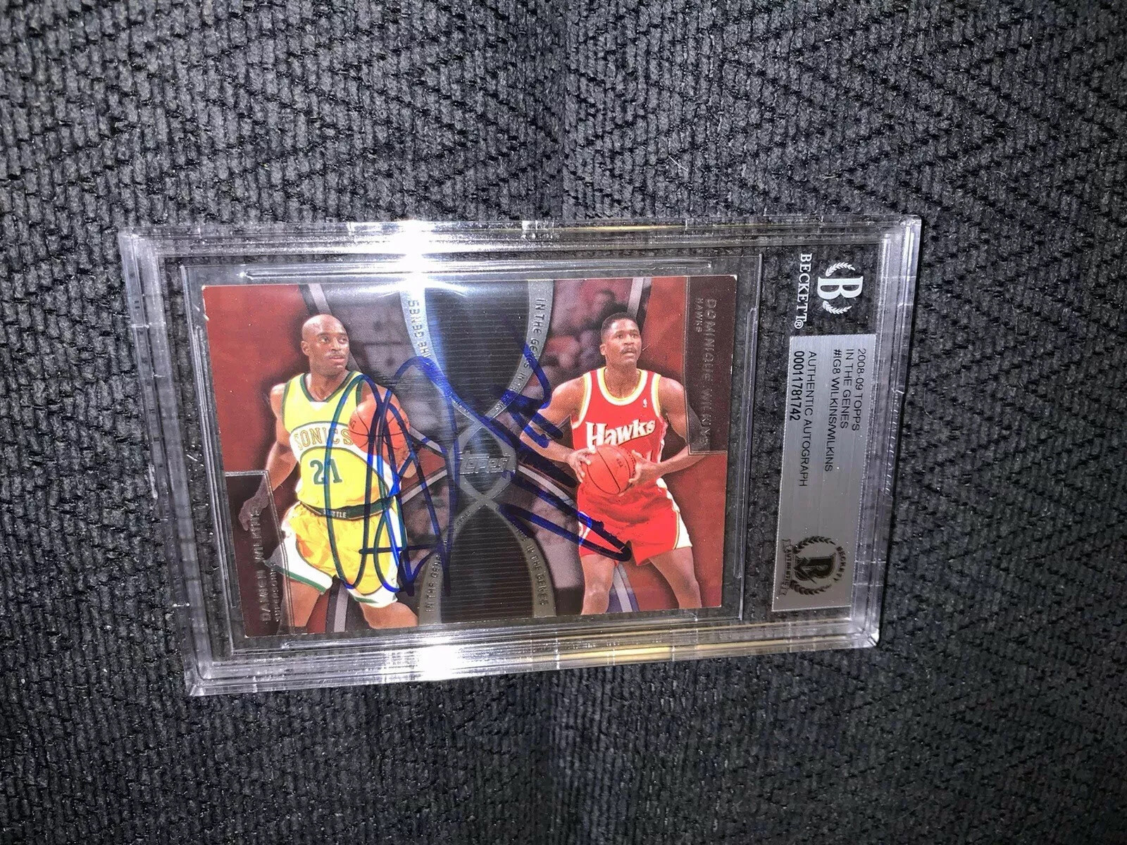 Dominique, Damien Wilkins 08-09 Topps #IG8 BAS Beckett Authenticated Card Signed
