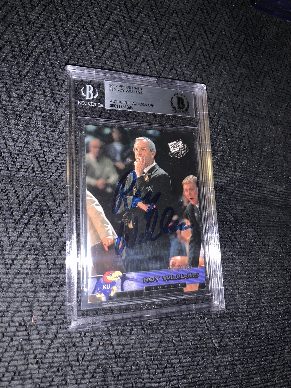 Roy Williams 2002 Press Pass #39 BAS Beckett Authenticated Card Signed Rookie
