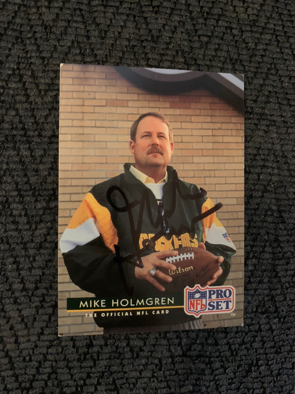 Mike Holmgren Signed Football Trading Card Autographed RC 1992
