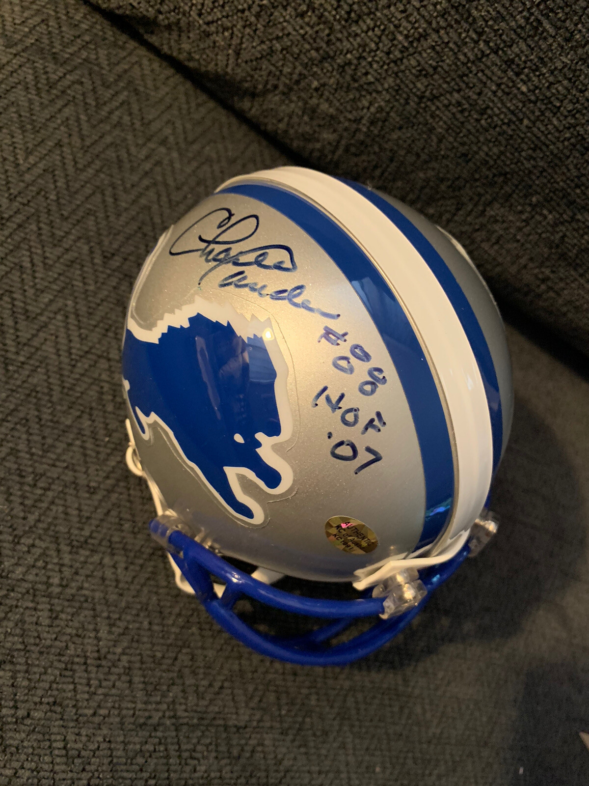 Charlie Sanders Signed Mini Helmet Detroit Lions Autographed
