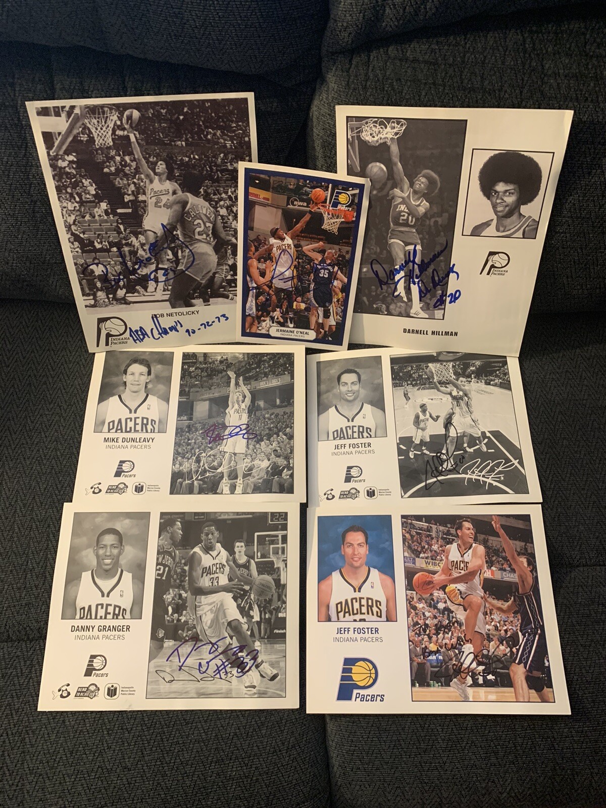 25 Signed Lot Indiana Pacers Players Handouts With Slight Water Damage
