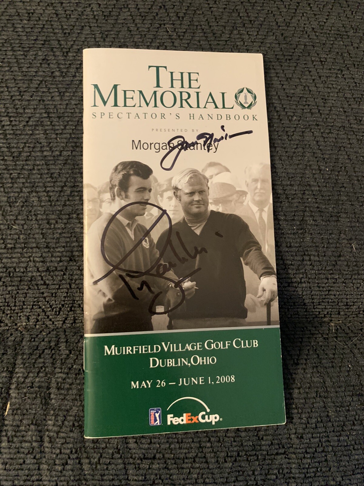 Tony Jacklin & Jack Nicklaus Signed Pamphlet Guide Golf Memorial Tournament
