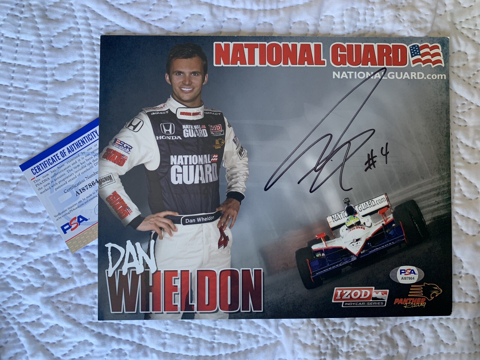 Dan Wheldon 2010 Indy Car Indianapolis 500 Promo Card PSA/DNA Authenticated COA
