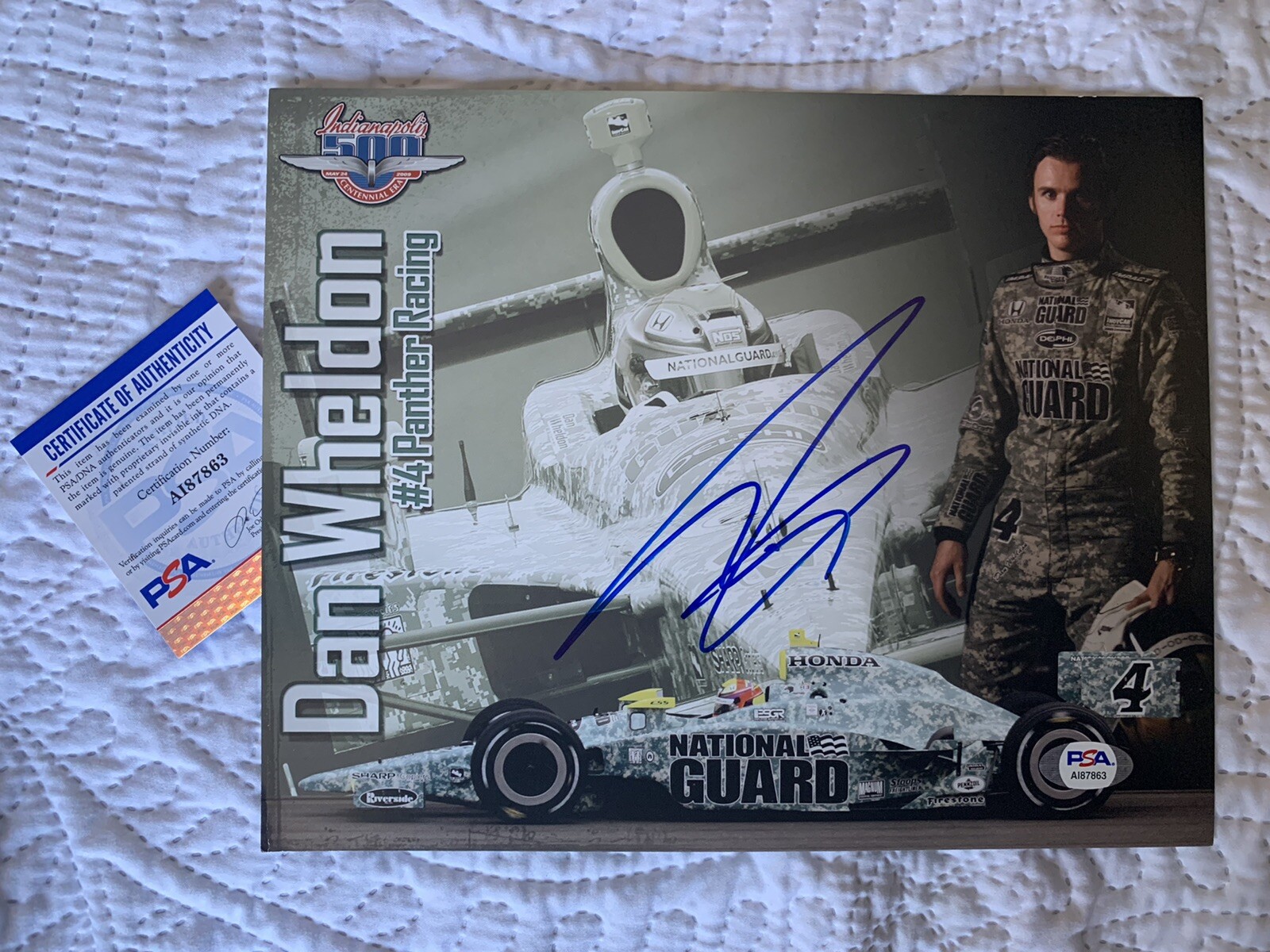 Dan Wheldon 2009 Indy Car Indianapolis 500 Promo Card PSA/DNA Authenticated V2
