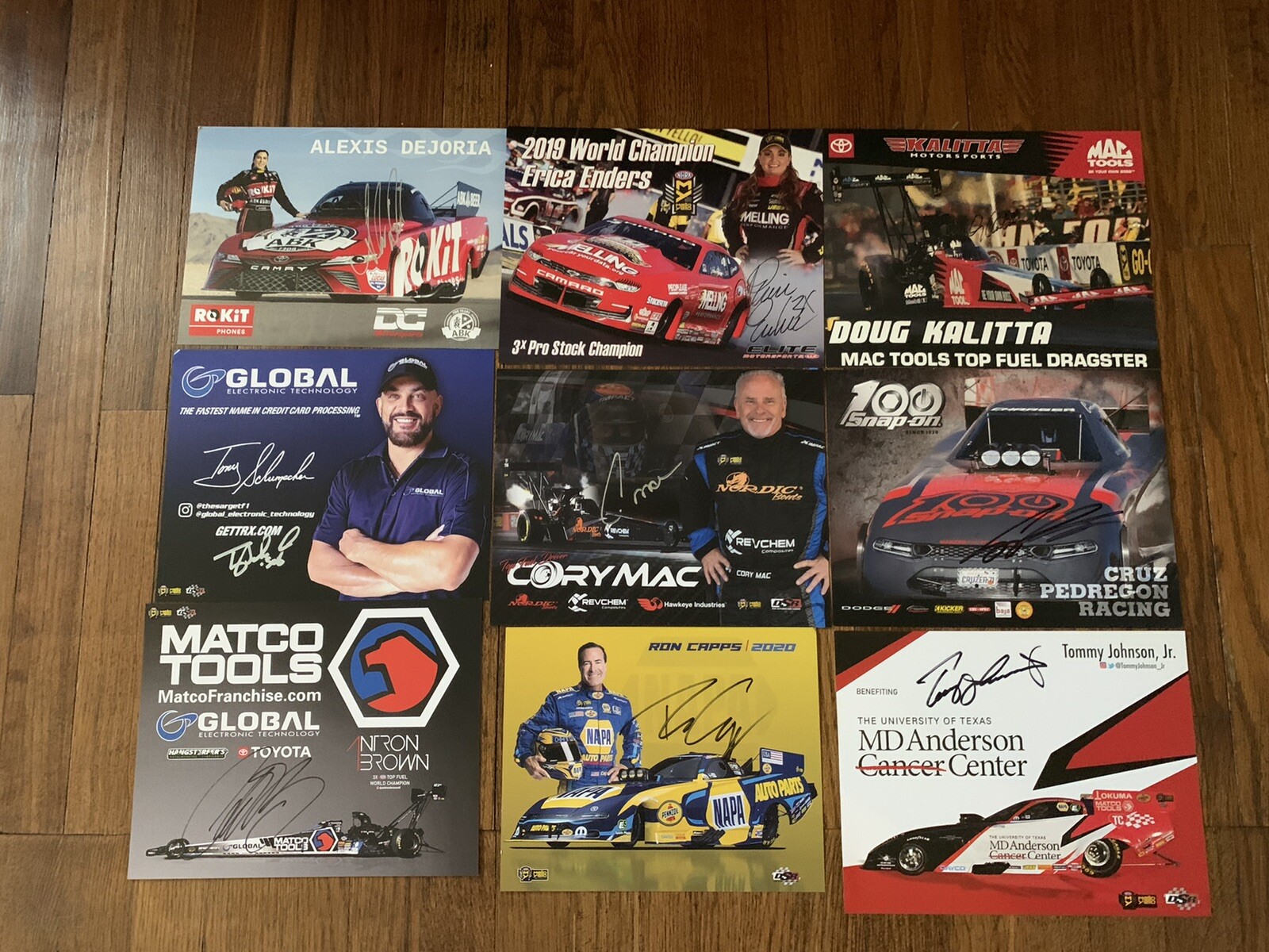 16 Signed 2020 NHRA Lot Of Cards Alexis Dejoria Erica Enders Tony Schumacher +++
