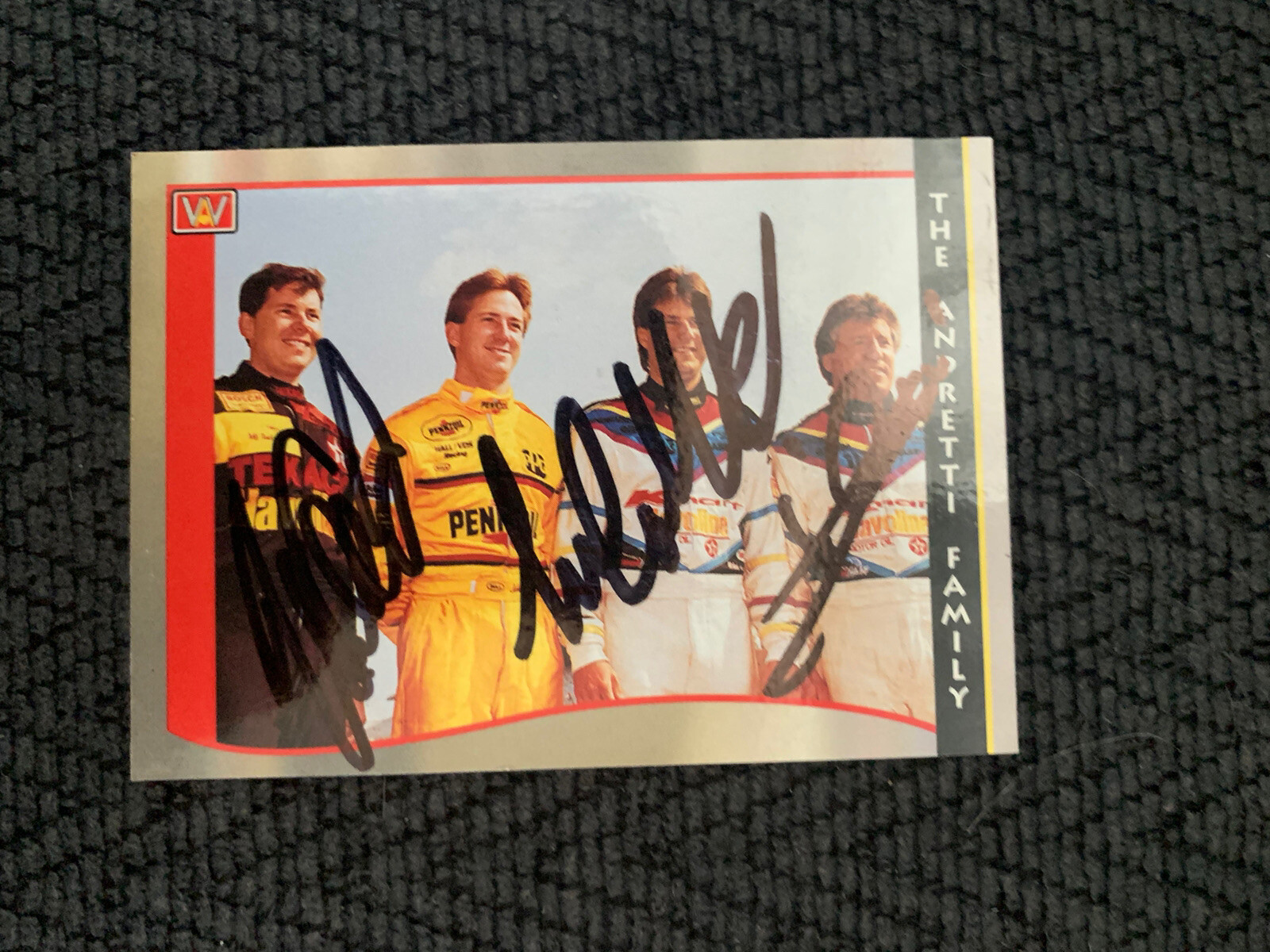 Signed Trading Card Indy 500 Car Mario & Michael & Jeff Andretti Autographed
