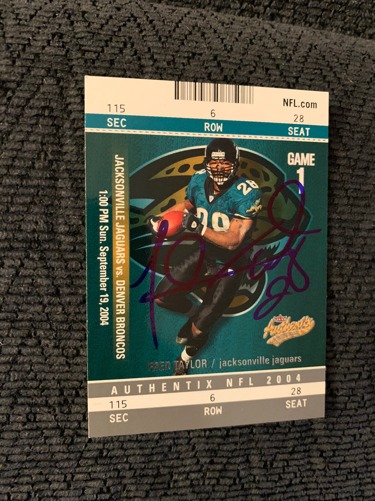 Fred Taylor Signed Football Trading Card Autographed Jacksonville Jaguars
