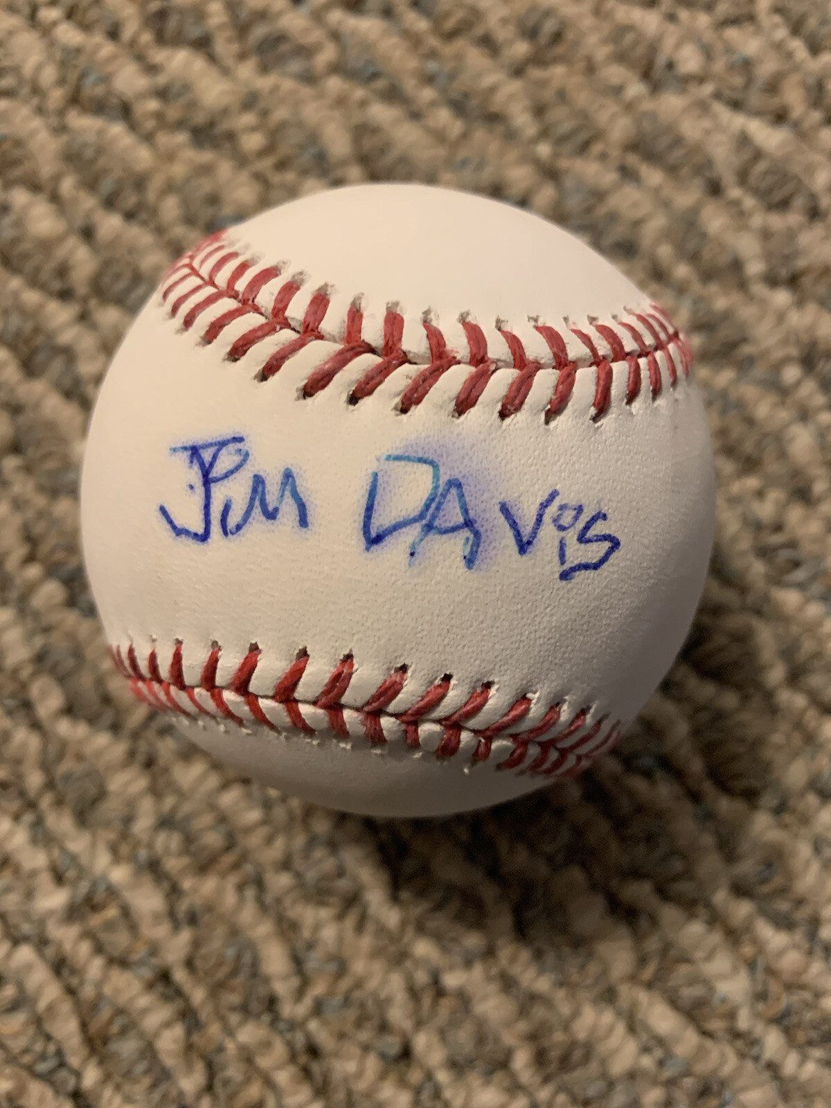 Jim Davis Signed Authentic Autographed ROMLB Baseball Garfield creator
