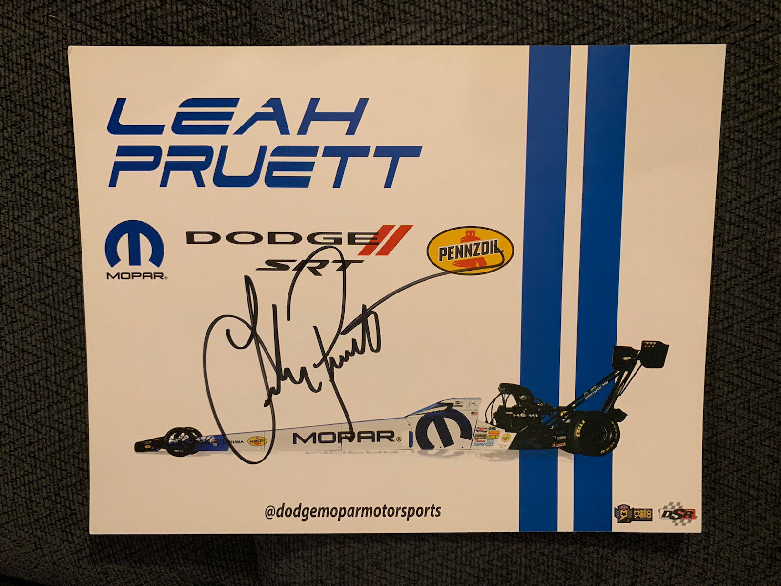 Leah Pruett Pritchett Signed Promo Card Nhra Drag Racing Autographed 2020 Rare
