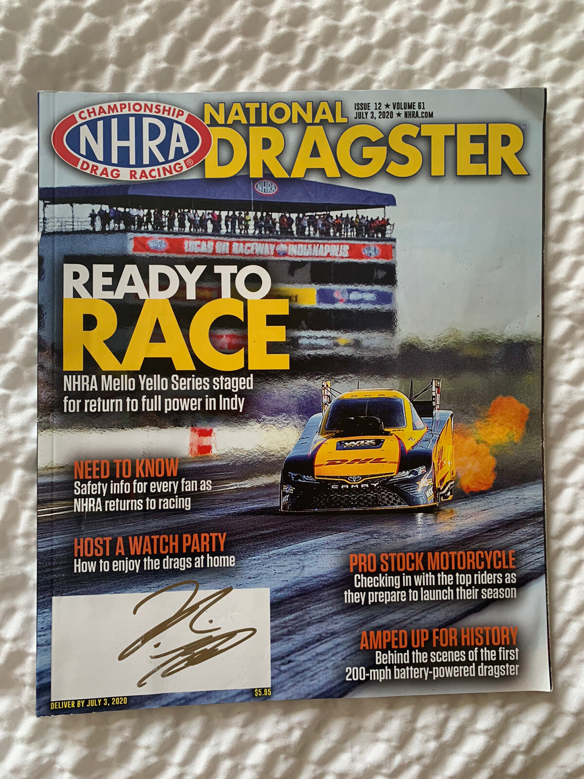 JR Todd Signed NHRA Magazine Autographed Drag Racing Legend
