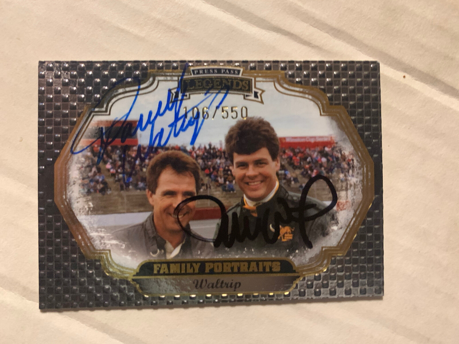 Signed Darrell & Michael Waltrip Nascar Press Pass Legends Trading Card Auto
