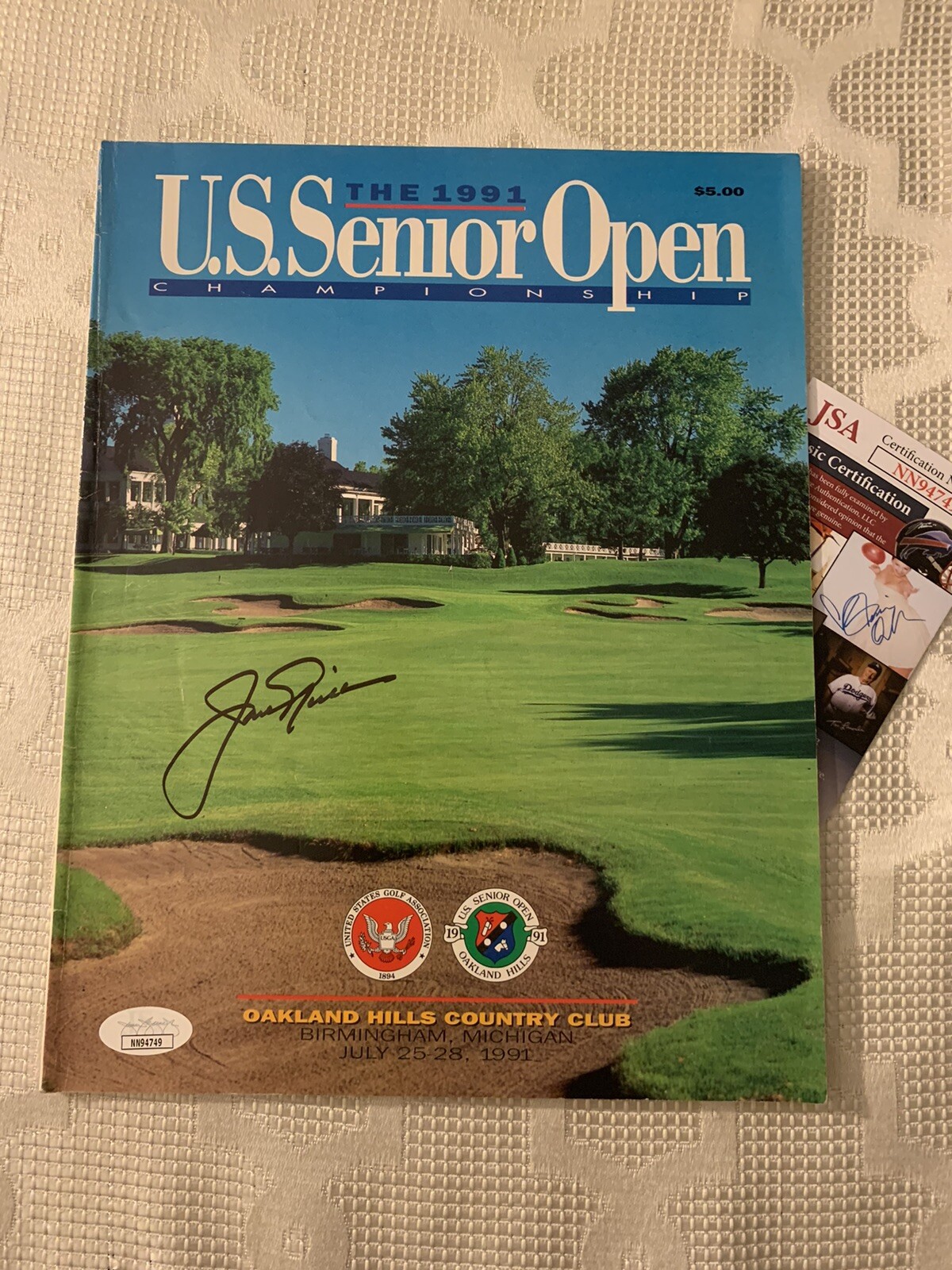 Jack Nicklaus Signed 1991 Senior Open Program Autographed JSA Authentication COA
