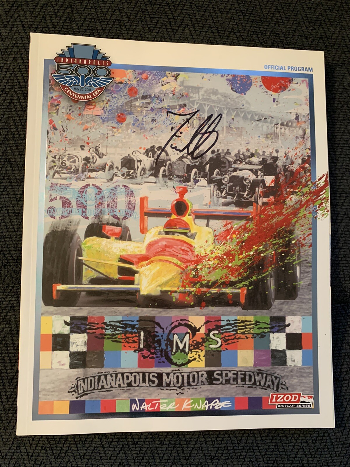 2010 Indy 500 Program Signed By Winner Dario Franchitti Autographed Indianapolis
