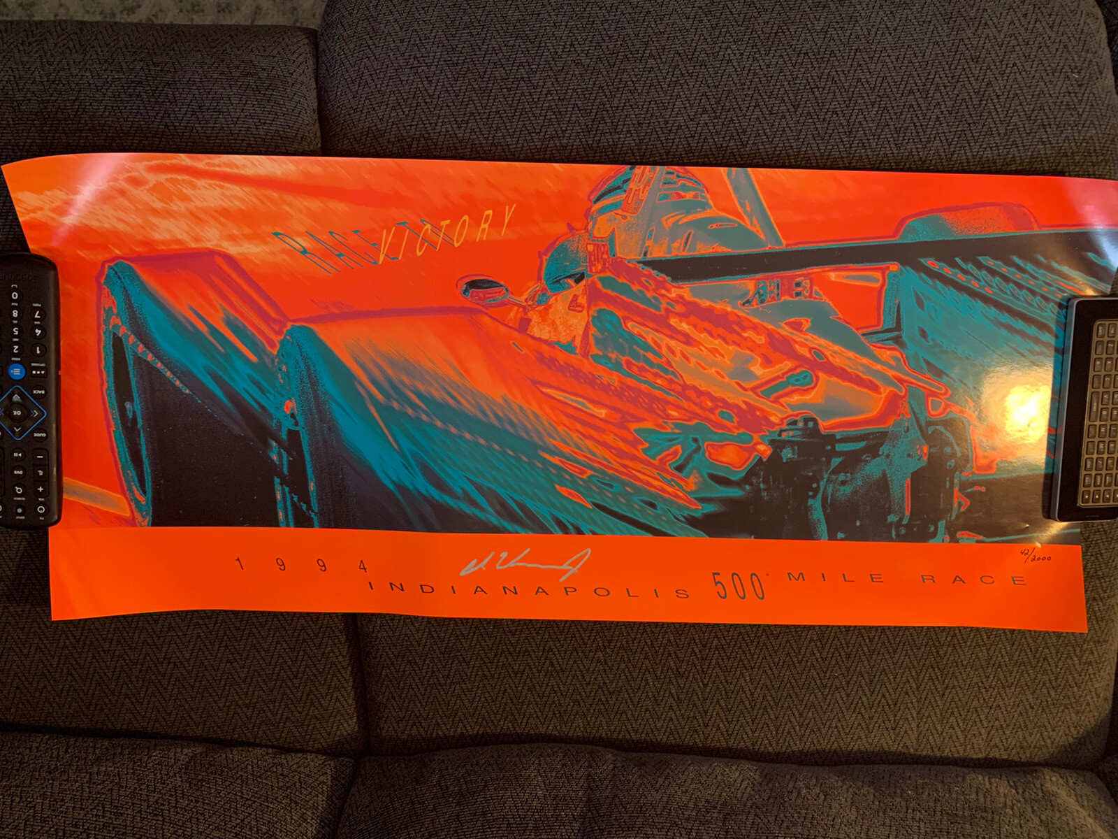 1994 INDIANAPOLIS 500 WINNER AL UNSER JR SIGNED POSTER INDY CAR ARTWORK COLLECTIBLE MEMORABILIA