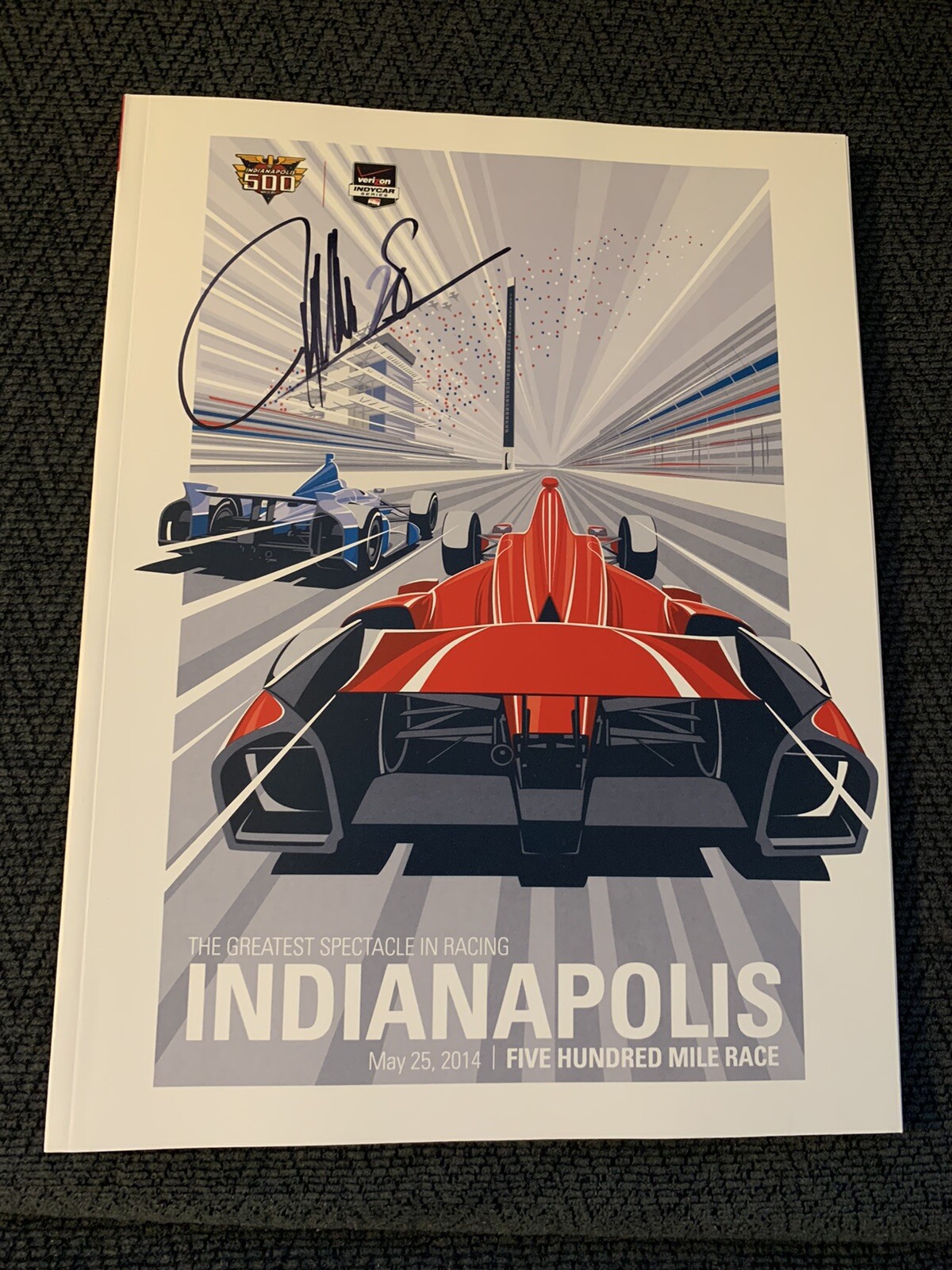 2014 Indy 500 Program Signed By Winner Ryan Hunter-Reay Autographed
