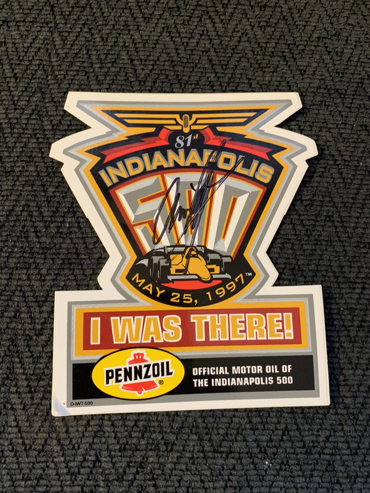 Arie Luyendyk Signed 1997 Indy 500 Sticker Decal Autographed Indianapolis

