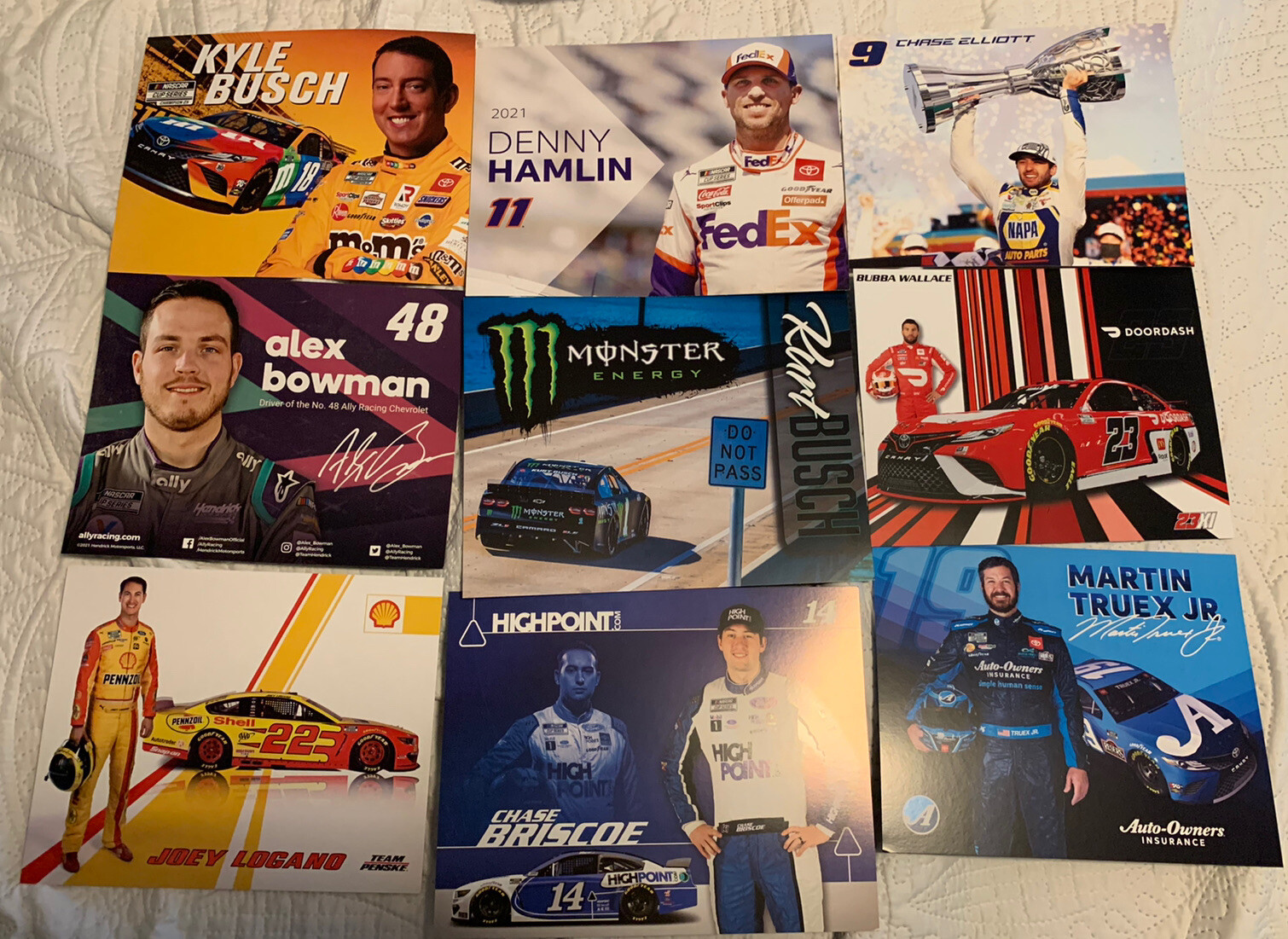 20 Different 2021 NASCAR Cup Promo/Hero Card Lot Kyle Busch Larson Chase Elliott
