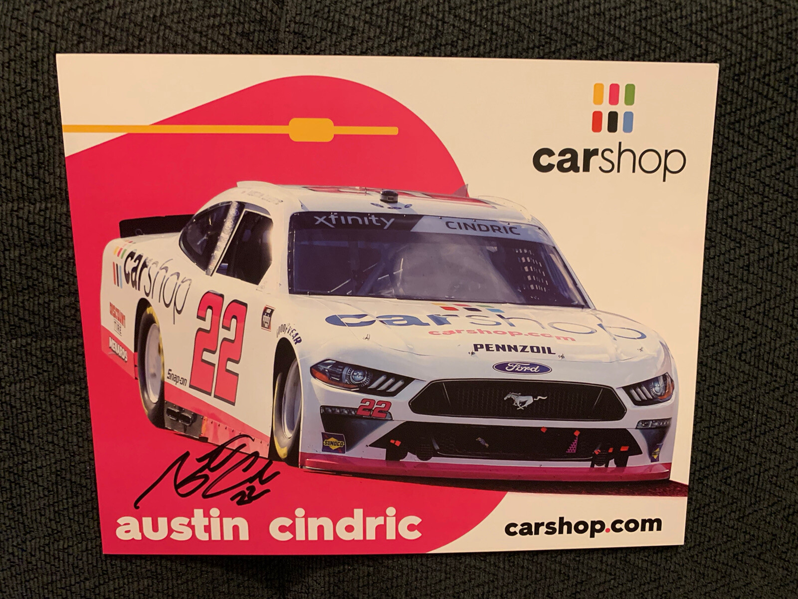 Austin Cindric Signed Promo Hero Card Nascar Autographed 2021

