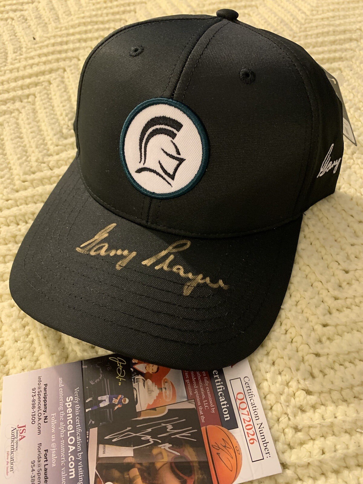 Gary Player Signed Black Knight SnapBack Hat Autographed JSA Authentication COA
