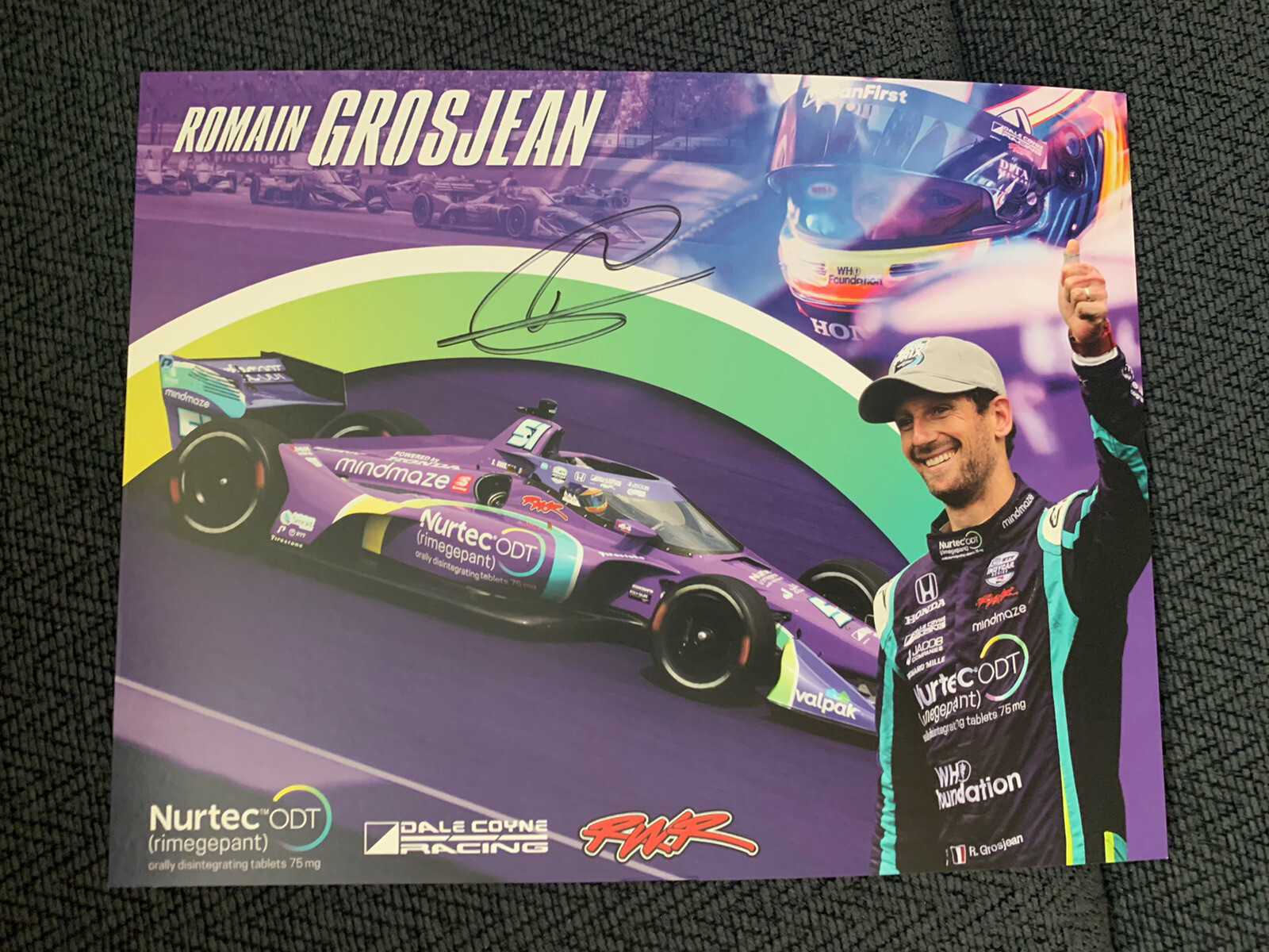 Romain Grosjean Indianapolis Indy 500 Signed Car Promo Card Autographed 2021
