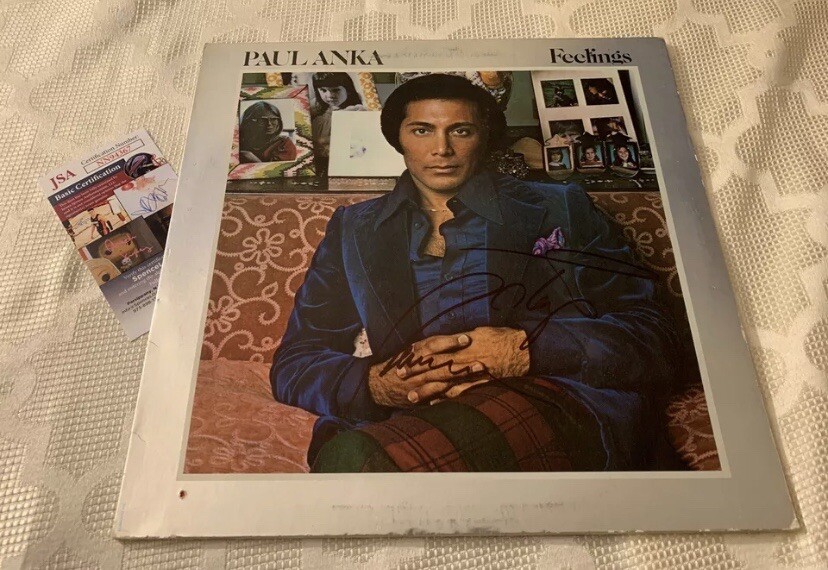 Paul Anka SIGNED ALBUM COVER Feelings JSA Authentication COA
