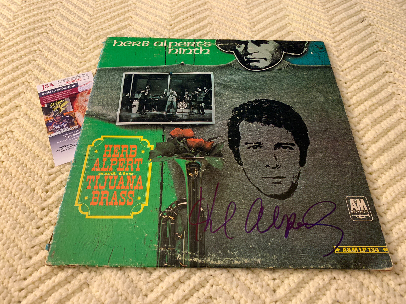 Herb Alpert SIGNED Ninth ALBUM COVER JSA Authenticated COA
