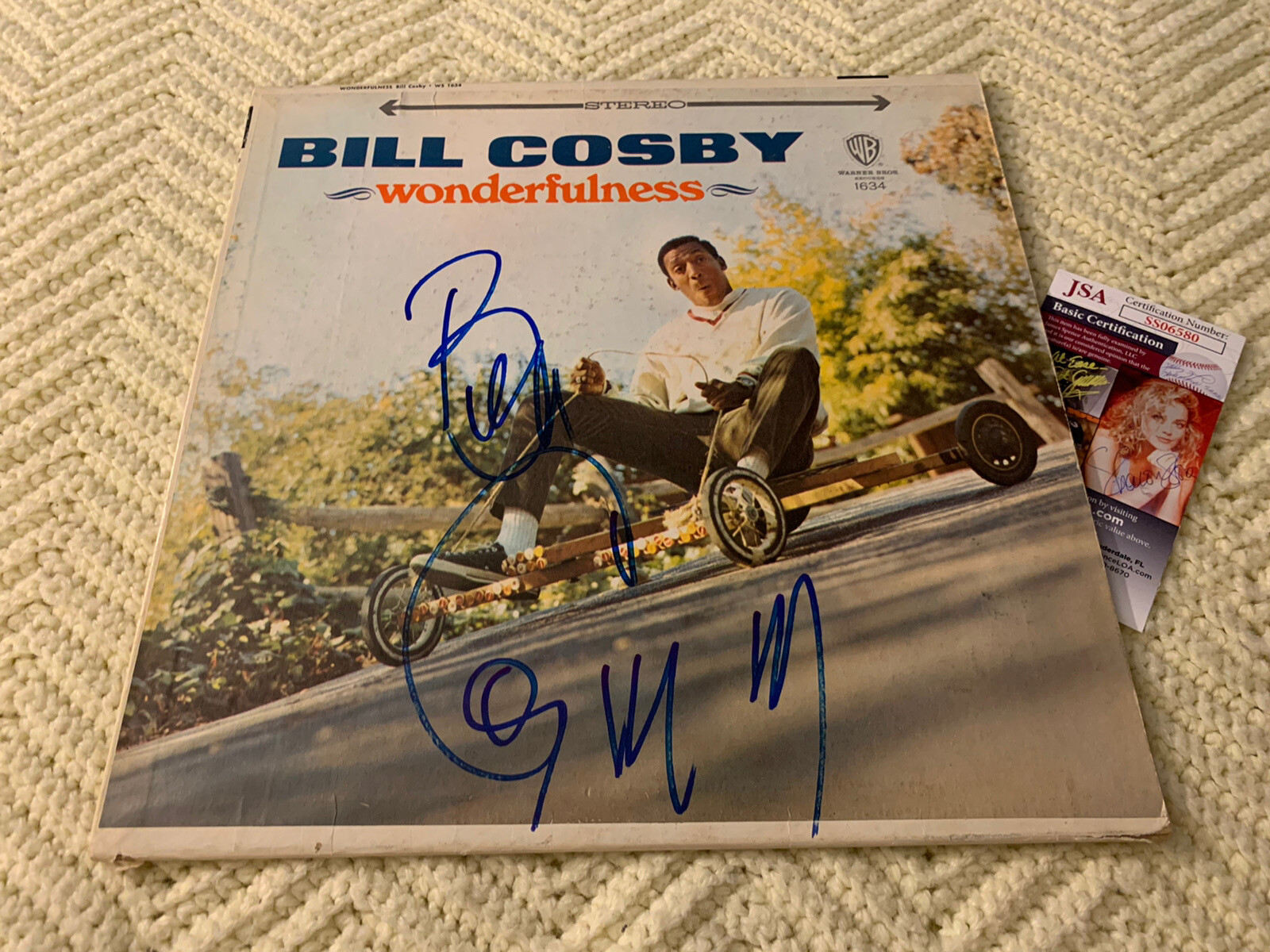 Bill Cosby SIGNED ALBUM COVER Wonderfulness JSA Authenticated COA
